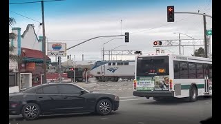 VIDEO Fiery Amtrak Crash  Train Hits Vehicle On Tracks In Oakland [upl. by Ivetts]