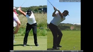 Jon Rahm golf swing  Long Iron faceon amp downtheline July 2017 [upl. by Pierce]