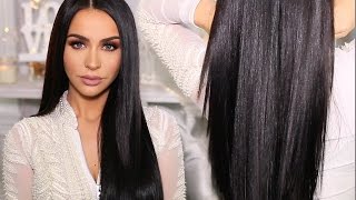 HOW TO SLEEK amp SHINY STRAIGHT HAIR  Carli Bybel [upl. by Granny746]