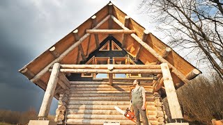 Building the BIGGEST DIY Log Cabin  Working OFF GRID  Second Year REVIEW  Woodworking [upl. by Adnyc]