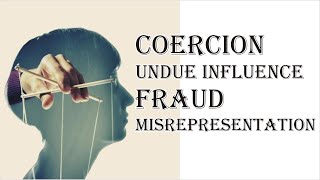 Coercion Undue Influence Fraud Misrepresentation  Indian Contract Act 1872  Law Guru [upl. by Desimone82]