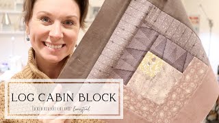 HOW TO MAKE A LOG CABIN BLOCK FOR BEGINNERS  SEW WITH ME  SIMPLE LOG CABIN BLOCK TUTORIAL [upl. by Dickens606]