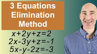 Solving Systems of 3 Equations Elimination [upl. by Aicilef742]