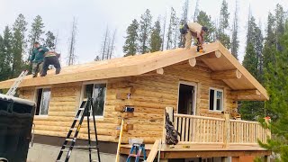 18x24 Amish Log Cabin Being Built in 312 Days [upl. by Funda344]