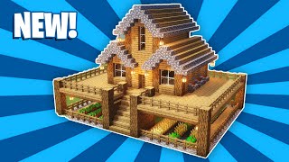 Minecraft House Tutorial  13 Large Wooden Survival House How to Build [upl. by Atok317]