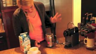 Nespresso Aeroccino Plus Frother Review Frothing Almond Milk [upl. by Henriques]